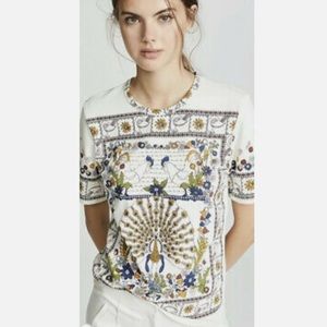 Tory Burch Kerry Print Peacock Meadows Tshirt